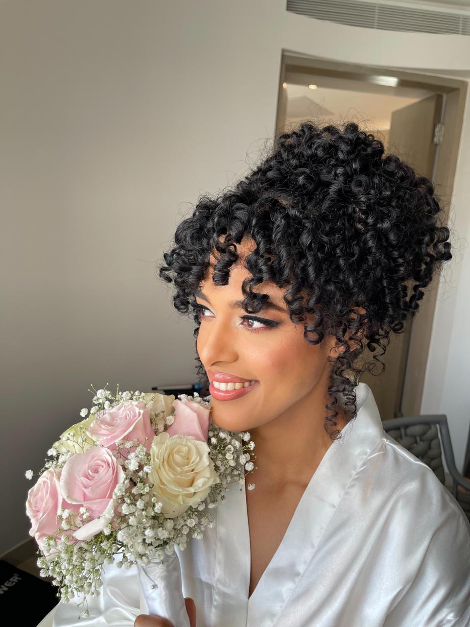 Soft romantic bridal hairstyle